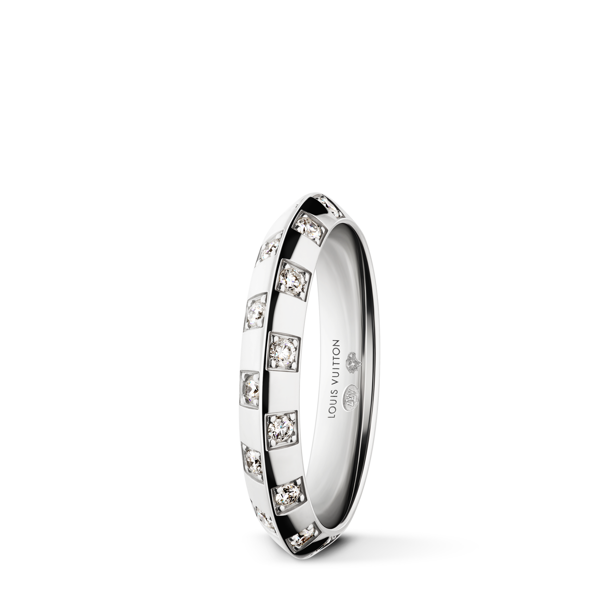 Le Damier de Louis Vuitton schmaler Ring, Weißgold und Diamanten  Les Extraordinaires Schmuck Ringe | LOUIS VUITTON (Zoom)