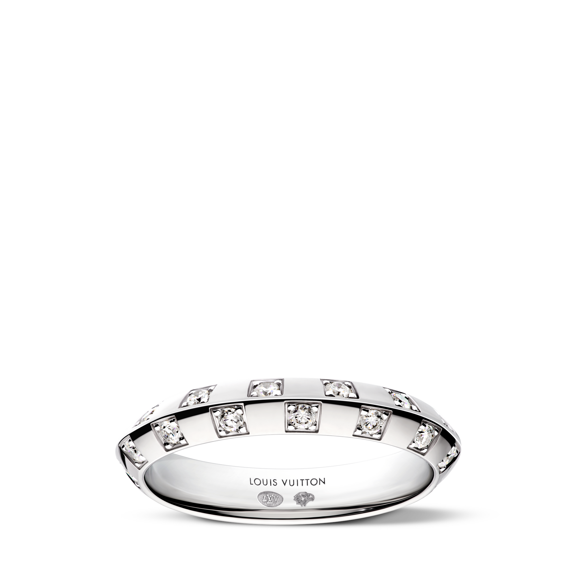 Le Damier de Louis Vuitton schmaler Ring, Weißgold und Diamanten  Les Extraordinaires Schmuck Ringe | LOUIS VUITTON (Zoom)