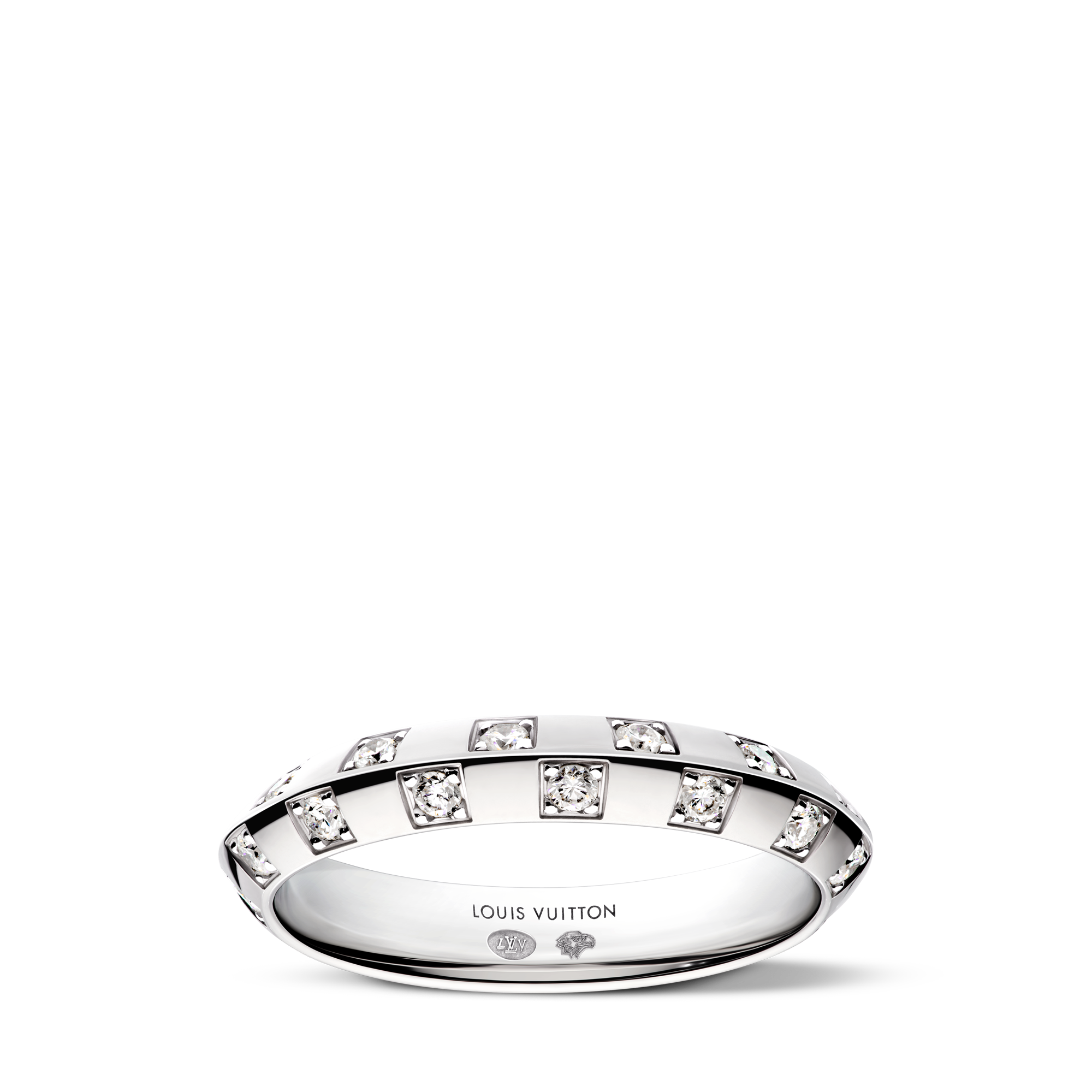 Le Damier de Louis Vuitton schmaler Ring, Weißgold und Diamanten  Les Extraordinaires Schmuck Ringe | LOUIS VUITTON (Zoom)