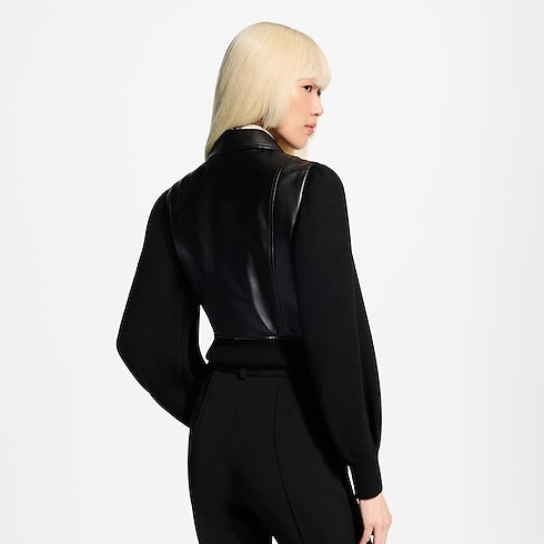 Lederjacke mit Strickärmeln Damen Ready to Wear Mäntel und Jacken | LOUIS VUITTON (Zoom)