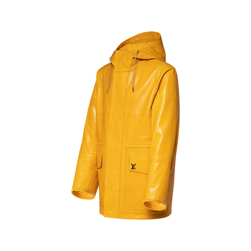 Lederparka mit LV Signatur side view
