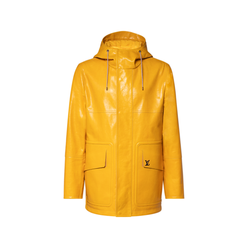 Lederparka mit LV Signatur front view