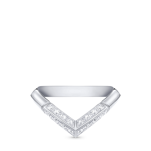LV Diamonds diamantenbesetzter V Ring, Platin Schmuck Kategorien Wedding Bands | LOUIS VUITTON (Zoom)