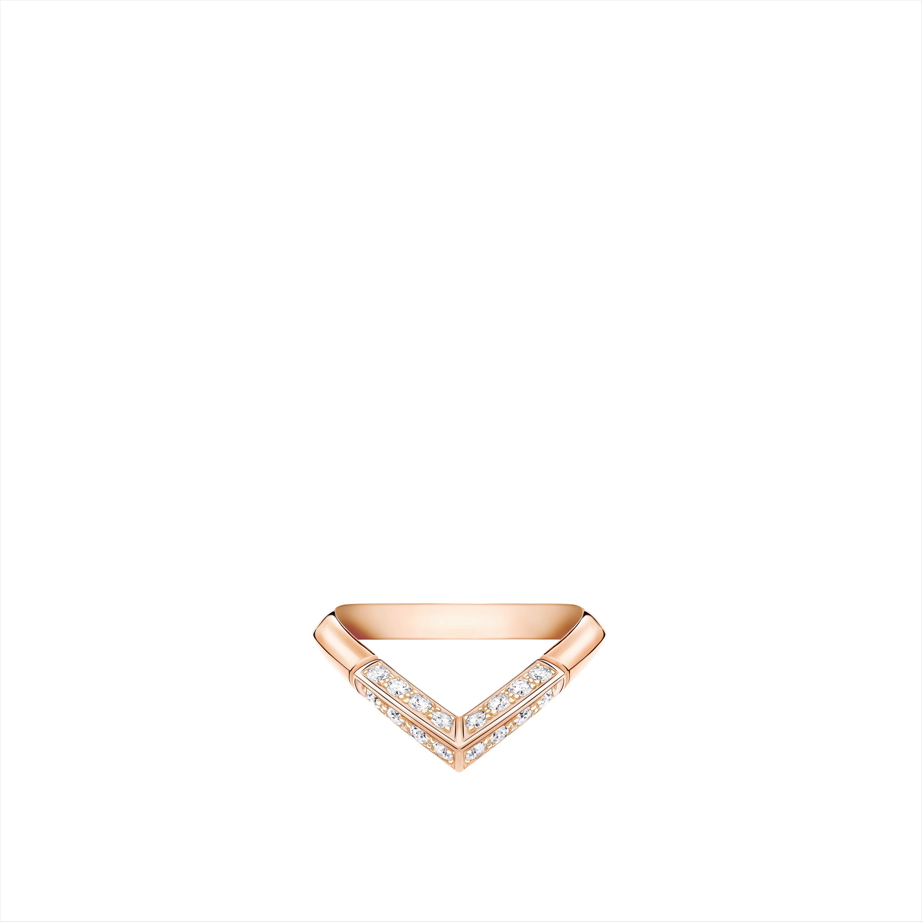 LV Diamonds diamantenbesetzter V Ring, Roségold  Schmuck Kategorien Wedding Bands | LOUIS VUITTON (Zoom)