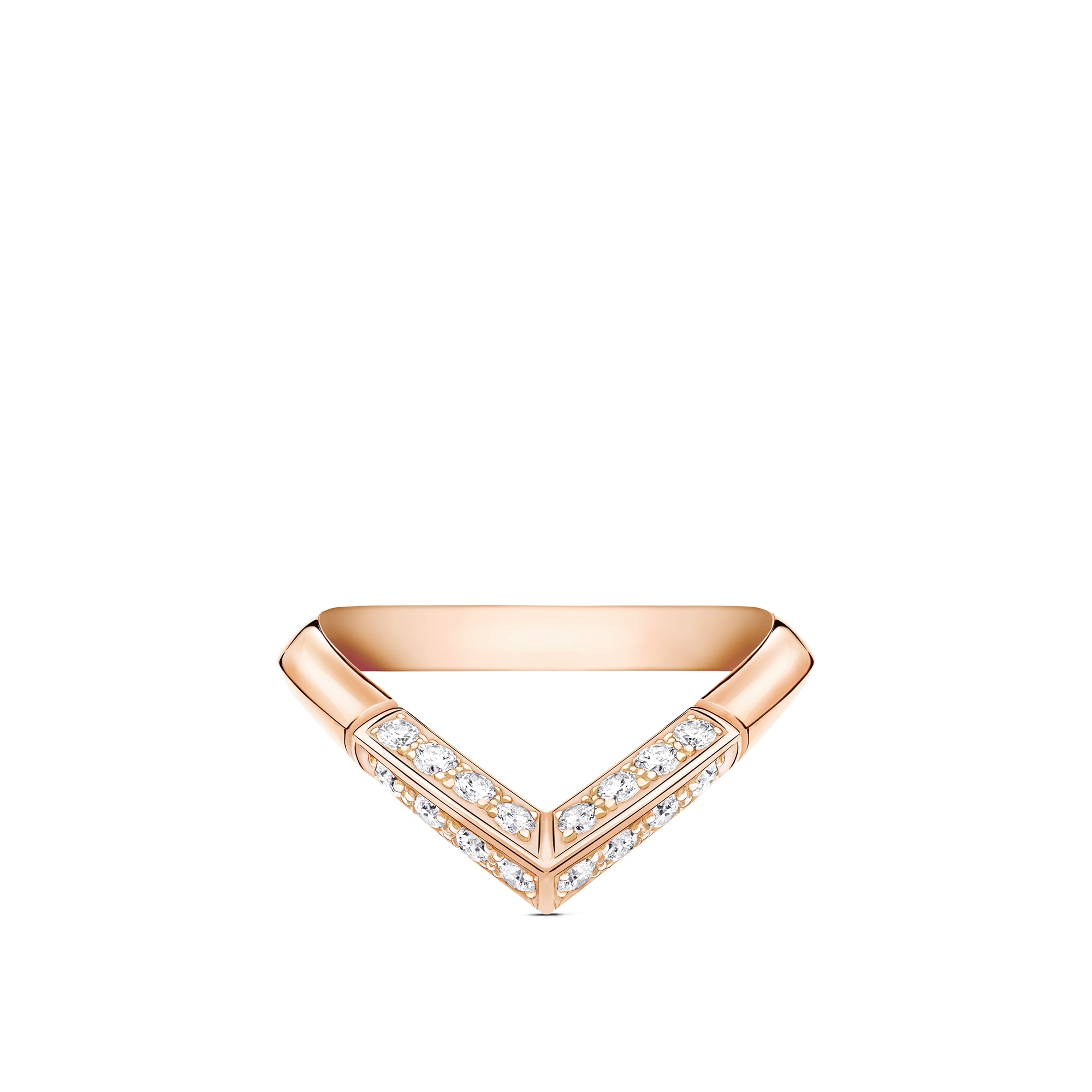 LV Diamonds diamantenbesetzter V Ring, Roségold  Schmuck Kategorien Wedding Bands | LOUIS VUITTON (Zoom)