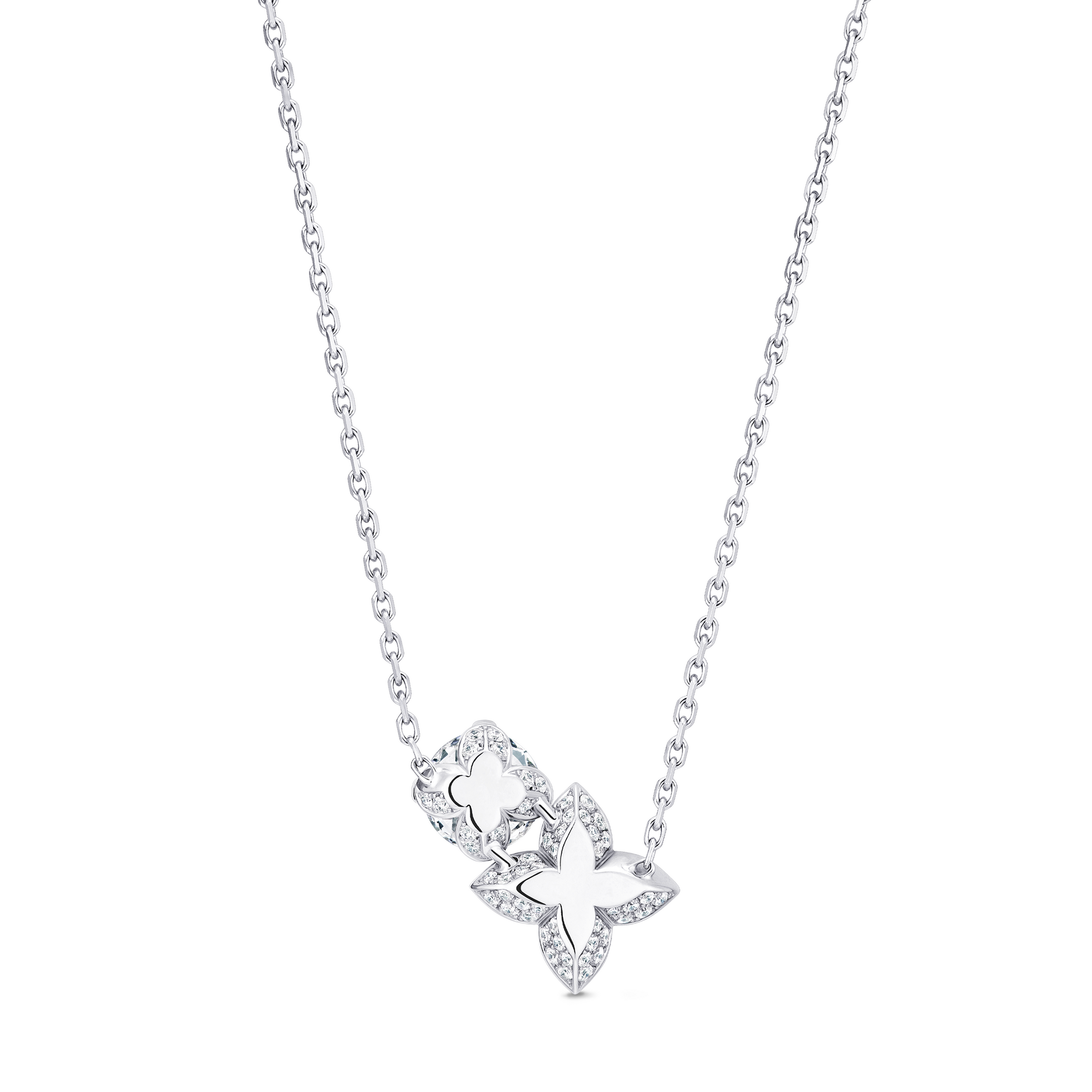 LV Diamonds doppelter Anhänger mit Halskette, runder Brillantschliff  Schmuck Kategorien Halsketten und Anhänger | LOUIS VUITTON (Zoom)