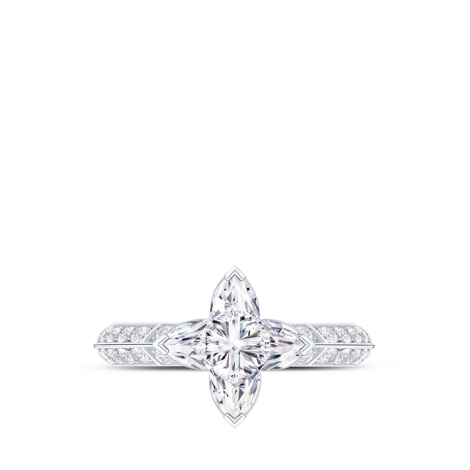 LV Diamonds Solitär-Ring mit Diamanten-Pavé, LV Monogram Sternschliff  Schmuck Kollektionen LV Diamonds | LOUIS VUITTON (Zoom)