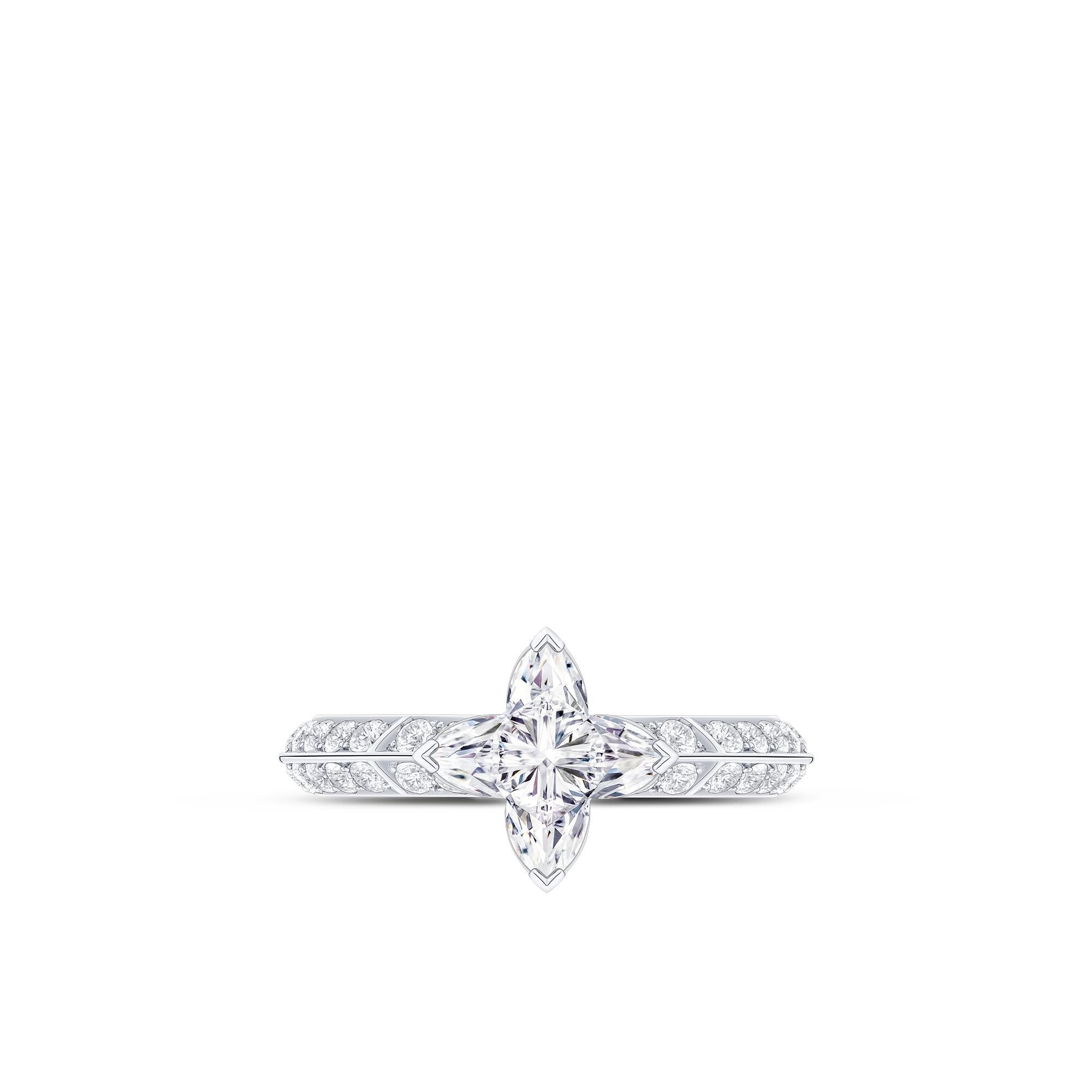 LV Diamonds Solitär-Ring mit Diamanten-Pavé, LV Monogram Sternschliff  Schmuck Kollektionen LV Diamonds | LOUIS VUITTON (Zoom)