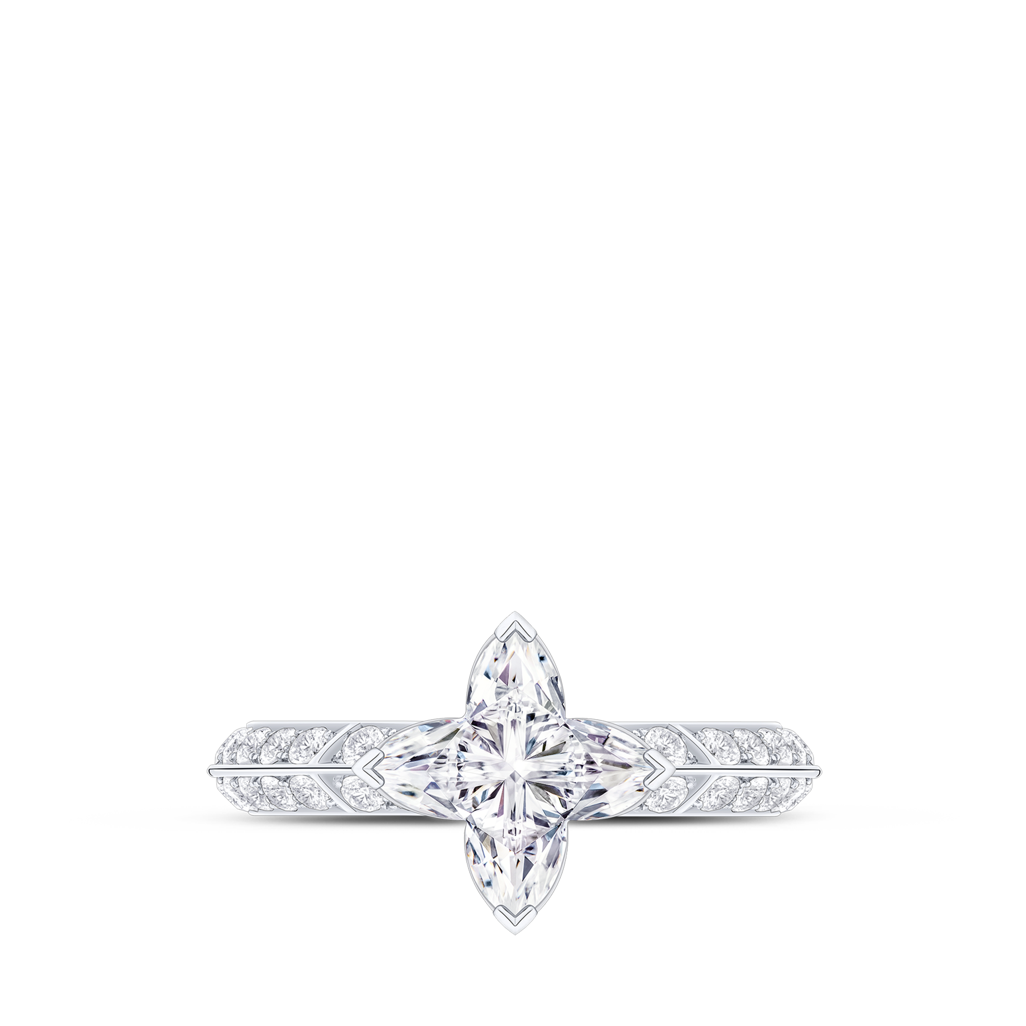 LV Diamonds Solitär-Ring mit Diamanten-Pavé, LV Monogram Sternschliff  Schmuck Kollektionen LV Diamonds | LOUIS VUITTON (Zoom)