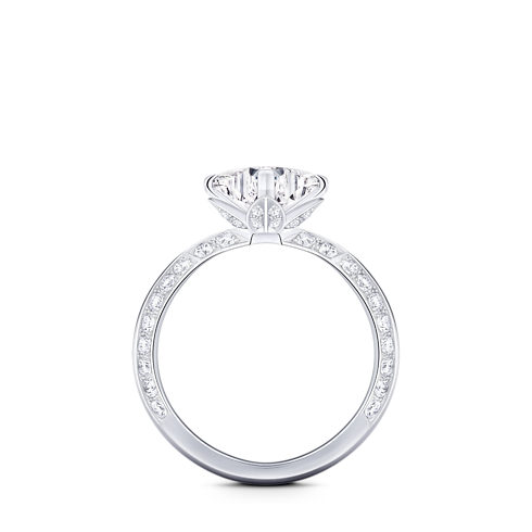 LV Diamonds Solitär-Ring mit Diamanten-Pavé, LV Monogram Sternschliff interior view