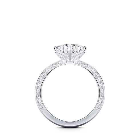 LV Diamonds Solitär-Ring mit Diamanten-Pavé, LV Monogram Sternschliff interior view