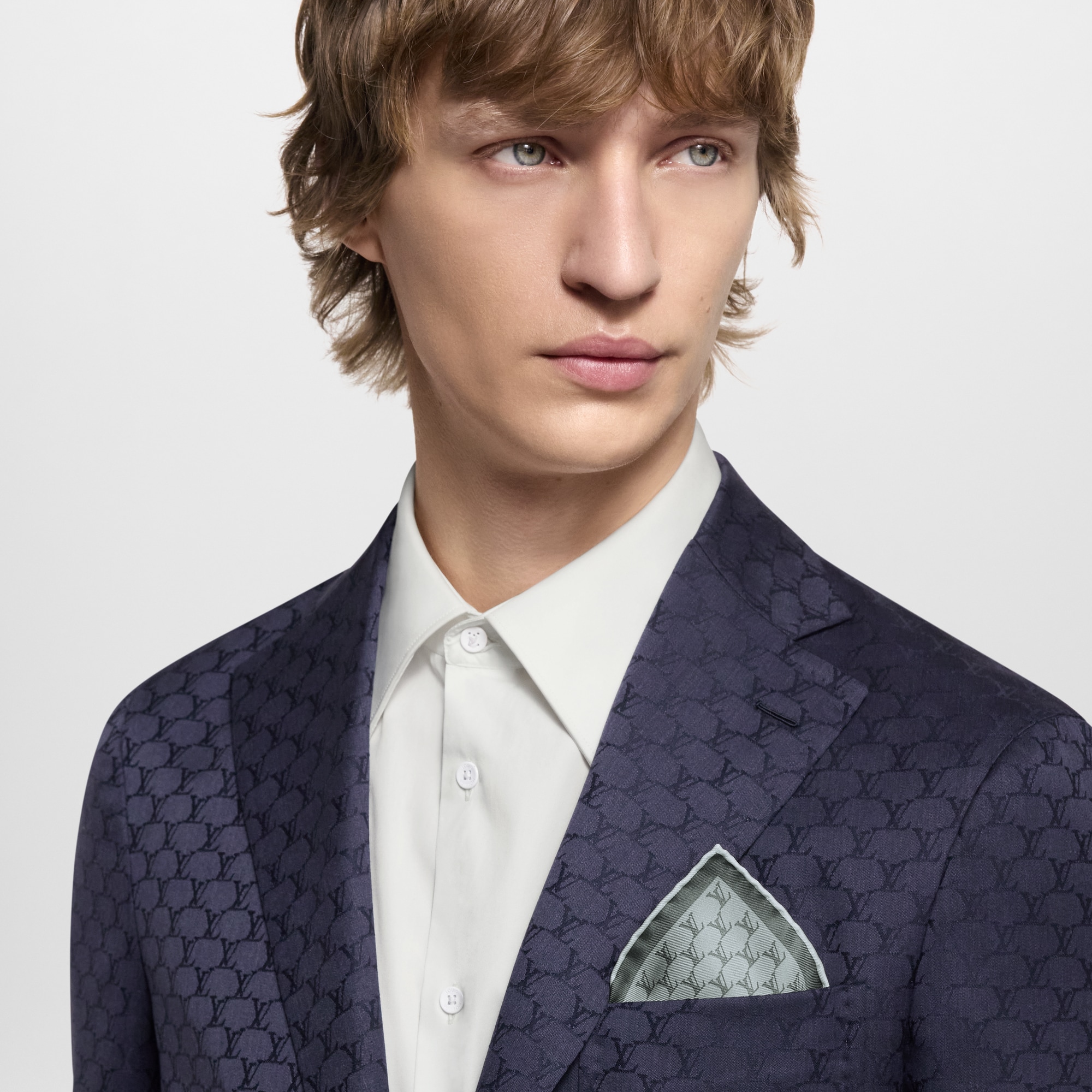LV Fishnet Einstecktuch S00 Herren Accessoires Krawatten und Einstecktücher  | LOUIS VUITTON (Zoom)