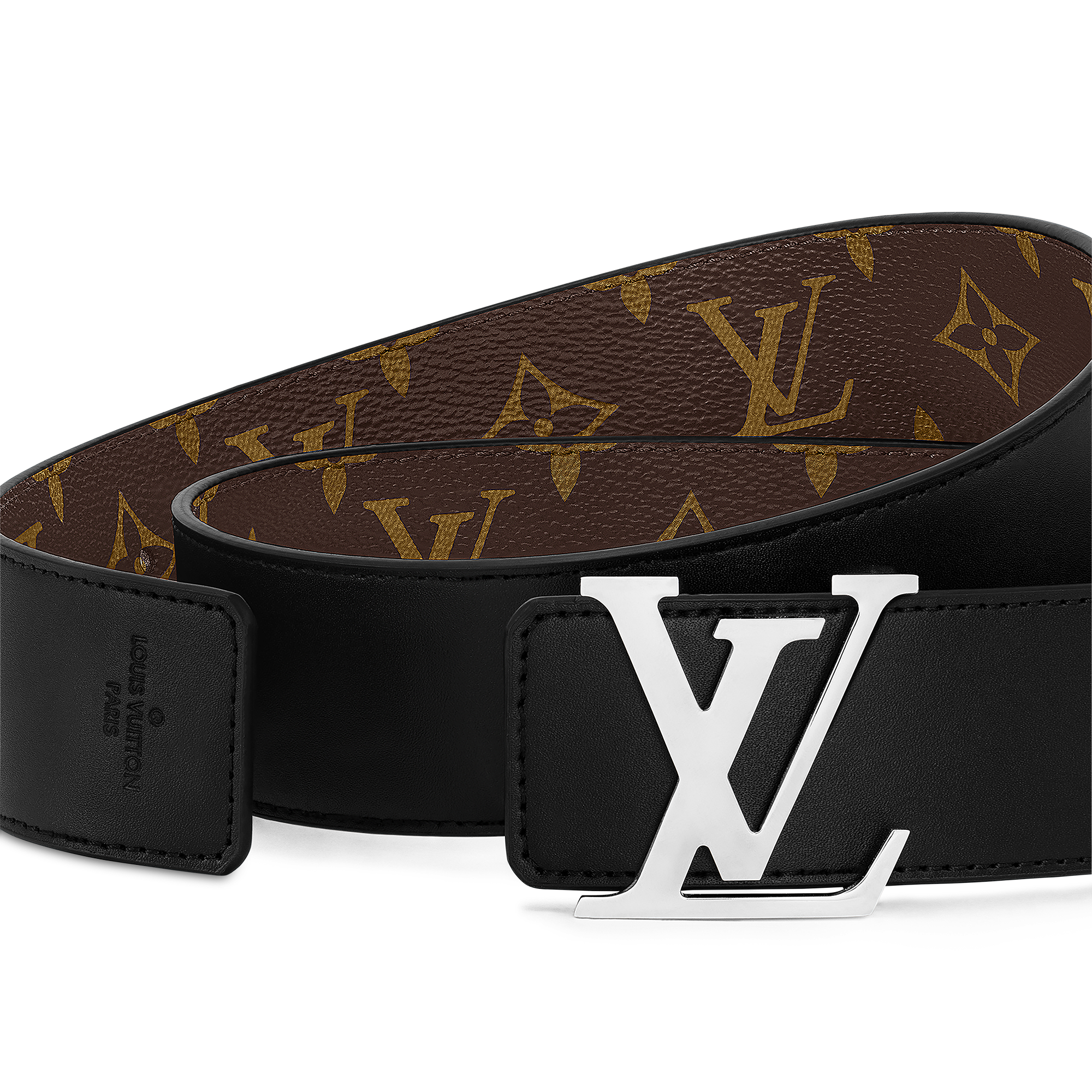 LV Initiales Monogram Wendegürtel Monogram Macassar Canvas Herren Accessoires Gürtel | LOUIS VUITTON (Zoom)