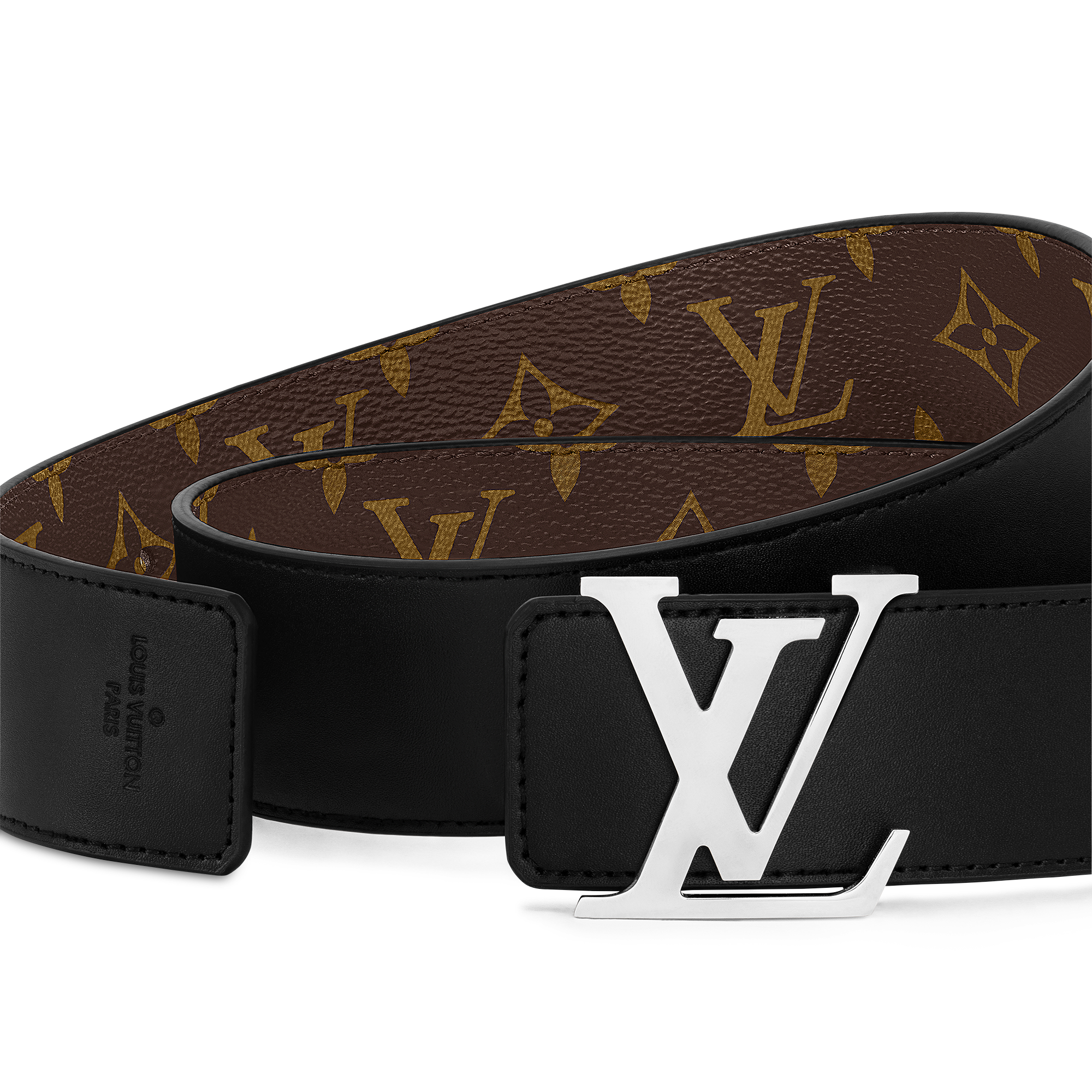 LV Initiales Monogram Wendegürtel Monogram Macassar Canvas Herren Accessoires Gürtel | LOUIS VUITTON (Zoom)