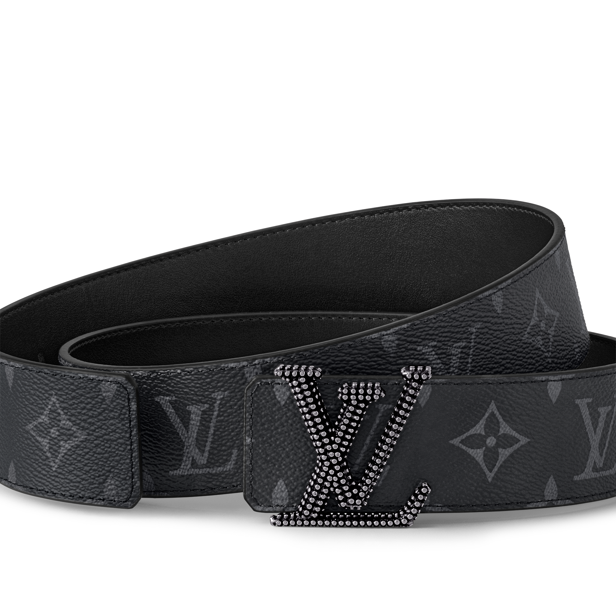 LV Initiales Studs Wendegürtel 40 mm Monogram Eclipse Canvas Herren Accessoires Gürtel | LOUIS VUITTON (Zoom)