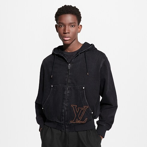 LV Kapuzen-Blouson aus Denim im Workwear-Stil Herren Ready to Wear Vollständige Ready to Wear | LOUIS VUITTON (Zoom)