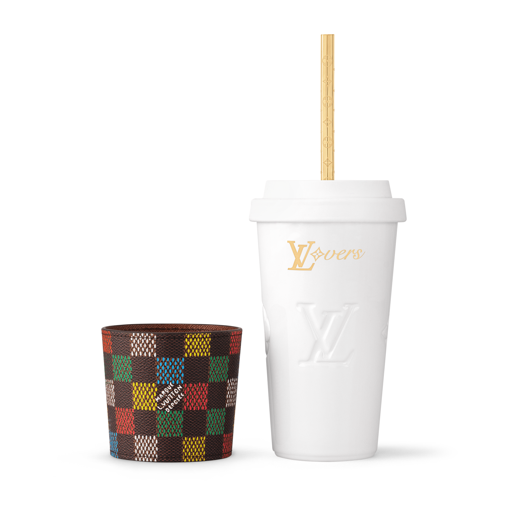 LV Vers Damier Becher & Trinkhalm  Trunks, Reisen und Wohnen Wohnen und Art of Dining Art of Dining | LOUIS VUITTON (Zoom)