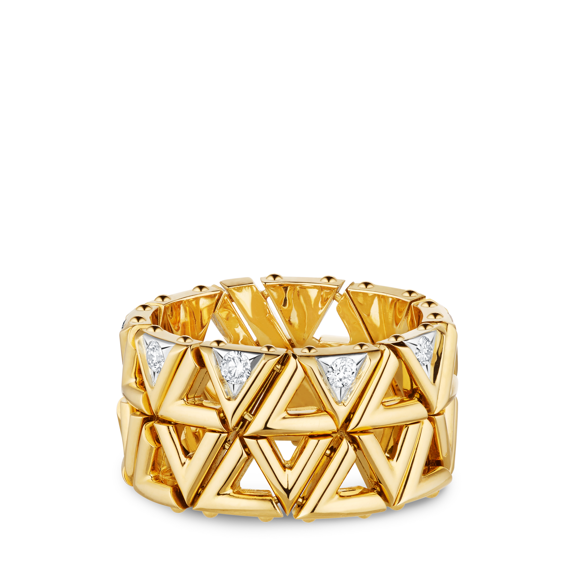 LV Volt Mesh Ring, Gelbgold und Diamanten  Schmuck Kategorien Alle Schmuckstücke | LOUIS VUITTON (Zoom)