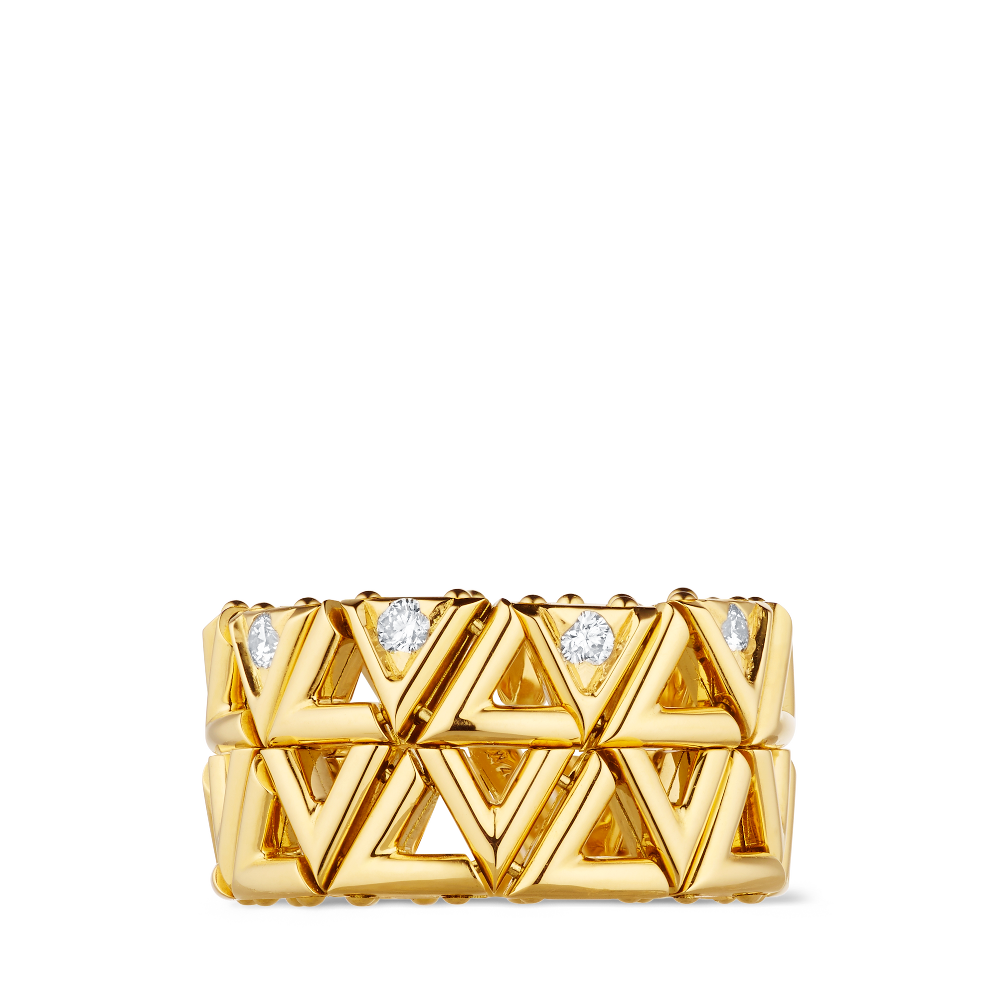 LV Volt Mesh Ring, Gelbgold und Diamanten  Schmuck Kategorien Alle Schmuckstücke | LOUIS VUITTON (Zoom)