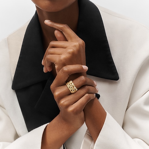 LV Volt Mesh Ring, Gelbgold und Diamanten Schmuck Kategorien Alle Schmuckstücke | LOUIS VUITTON (Zoom)