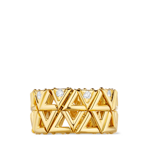 LV Volt Mesh Ring, Gelbgold und Diamanten Schmuck Kategorien Alle Schmuckstücke | LOUIS VUITTON (Zoom)