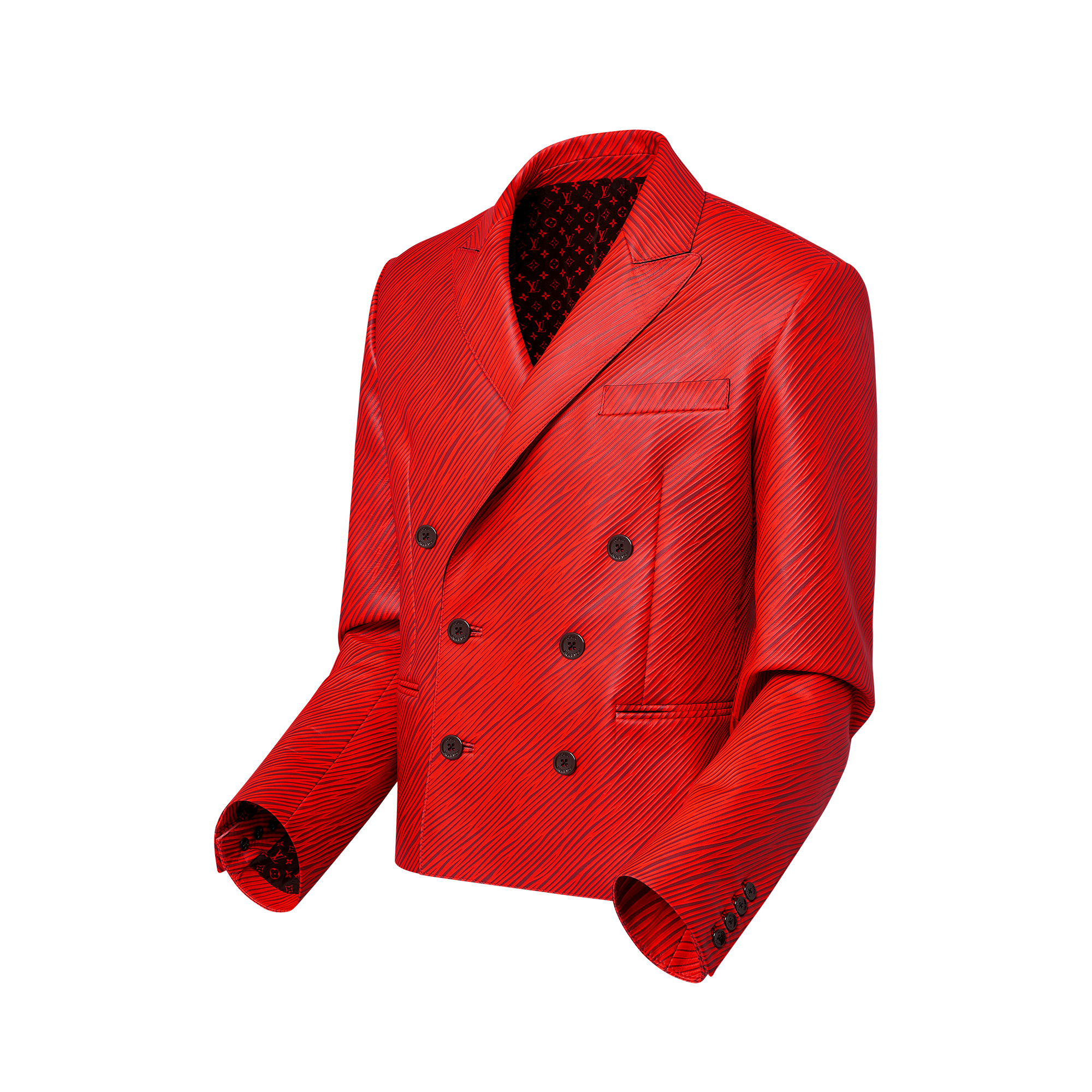 LV x Park Seo-Bo Zweireihige Jacke aus Leder mit Epi-Motiv  Herren Ready to Wear Jacken und Mäntel | LOUIS VUITTON (Zoom)