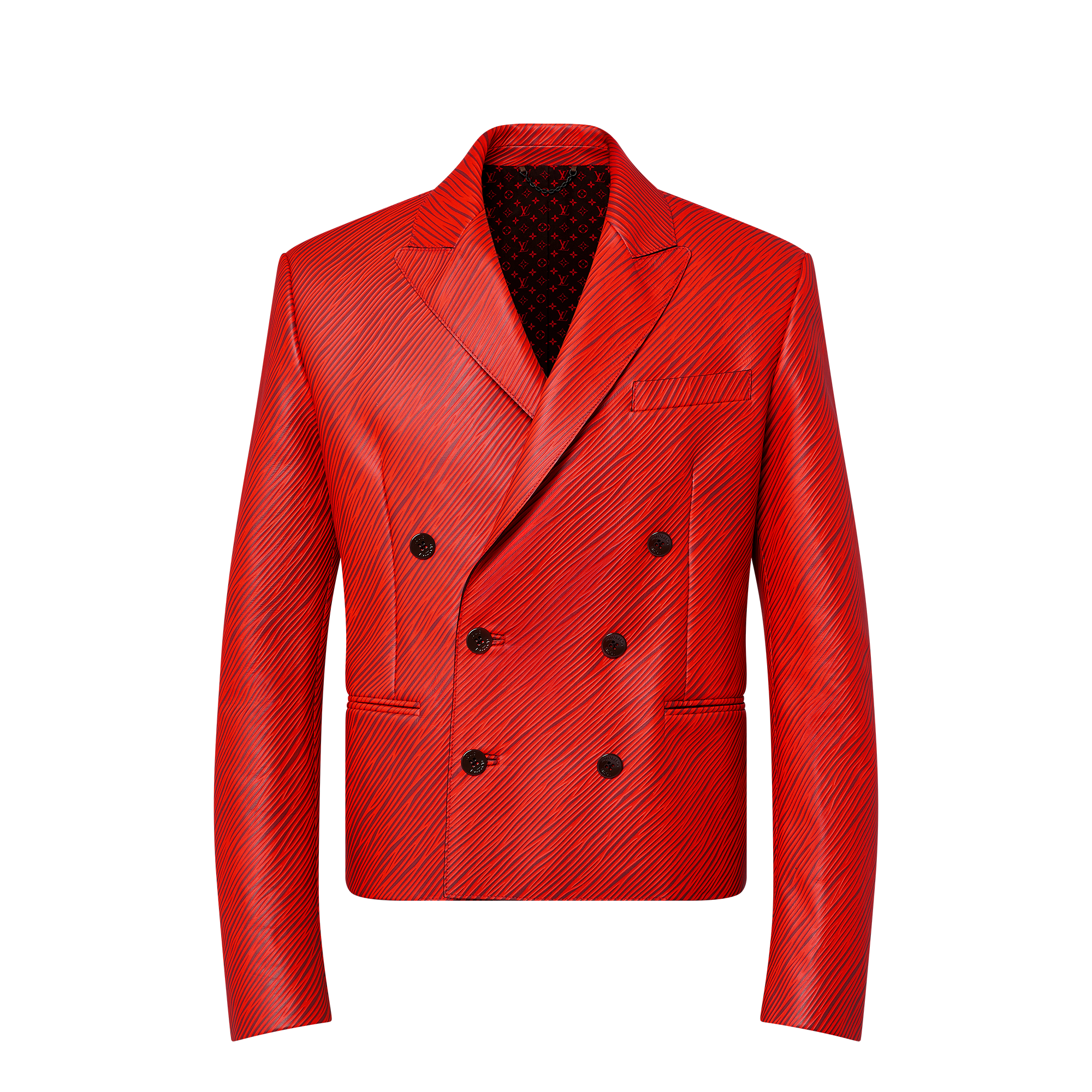 LV x Park Seo-Bo Zweireihige Jacke aus Leder mit Epi-Motiv  Herren Ready to Wear Jacken und Mäntel | LOUIS VUITTON (Zoom)