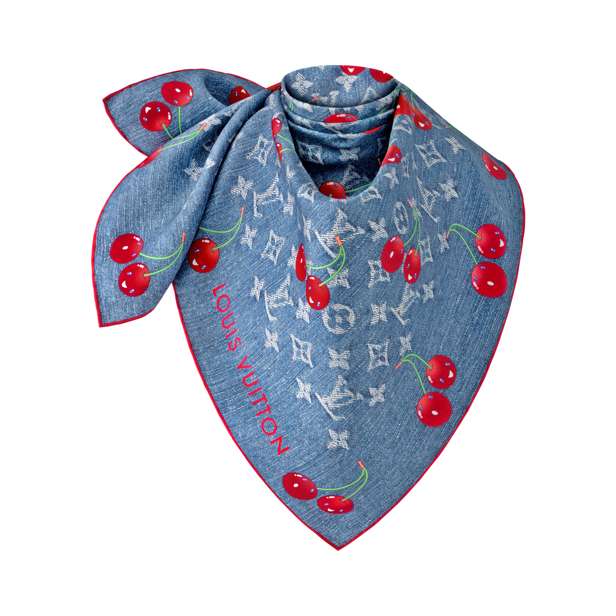 LV x TM Denim Cerise Carré 90 S00 Damen Accessoires Seidentücher und Bandeaus | LOUIS VUITTON (Zoom)