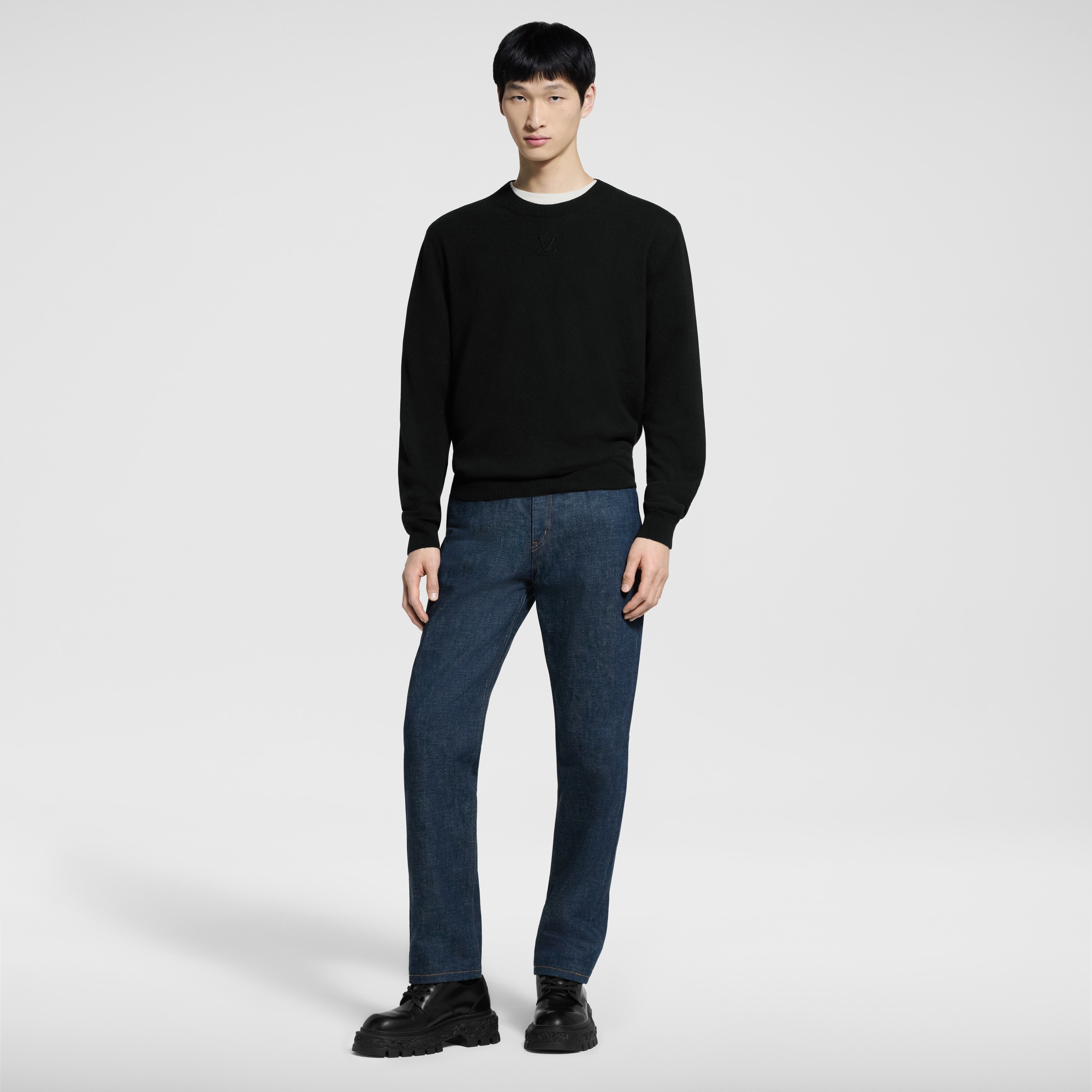 LVSE Rundhalspullover mit geprägter LV Signatur  Herren Ready to Wear Vollständige Ready to Wear | LOUIS VUITTON (Zoom)
