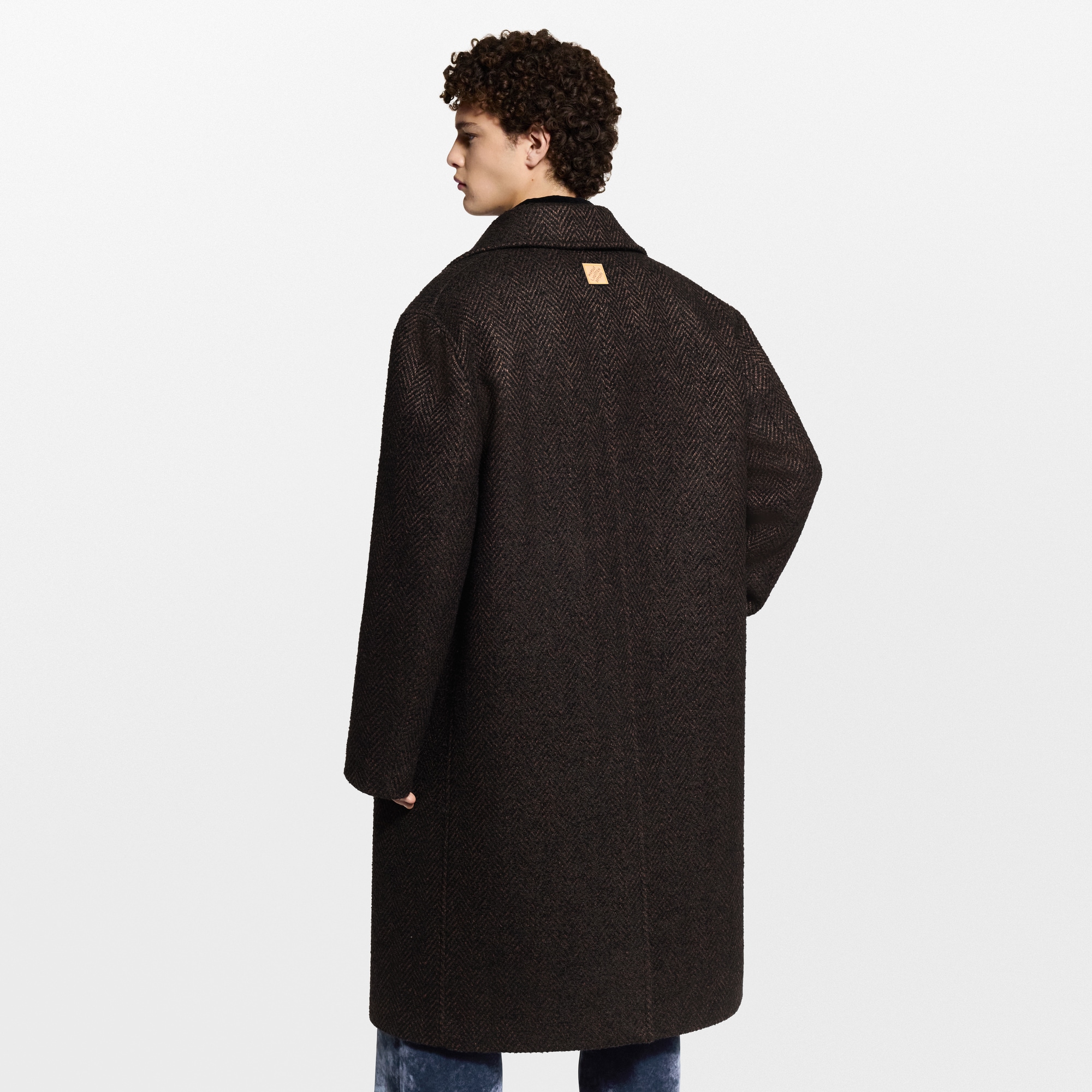 Mantel in locker geschnittener Passform mit Fischgrat-Motiv  Herren Ready to Wear Jacken und Mäntel | LOUIS VUITTON (Zoom)