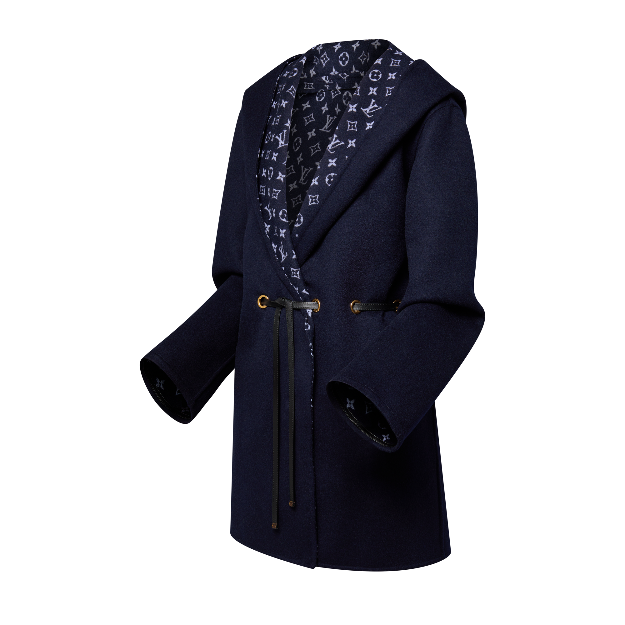 Mantel mit Kapuze, Wickel-Design und Zugband  Damen Ready to Wear Mäntel und Jacken | LOUIS VUITTON (Zoom)