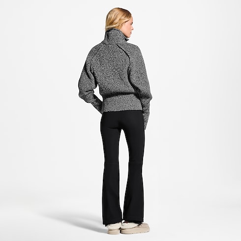 Melierter Pullover mit kurzem Reißverschluss ambiance view