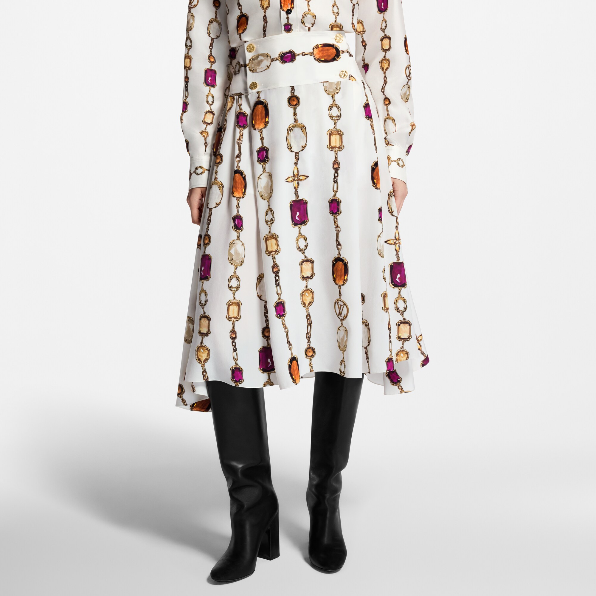 Midirock mit Halsketten-Motiv  Damen Ready to Wear Röcke und Shorts | LOUIS VUITTON (Zoom)
