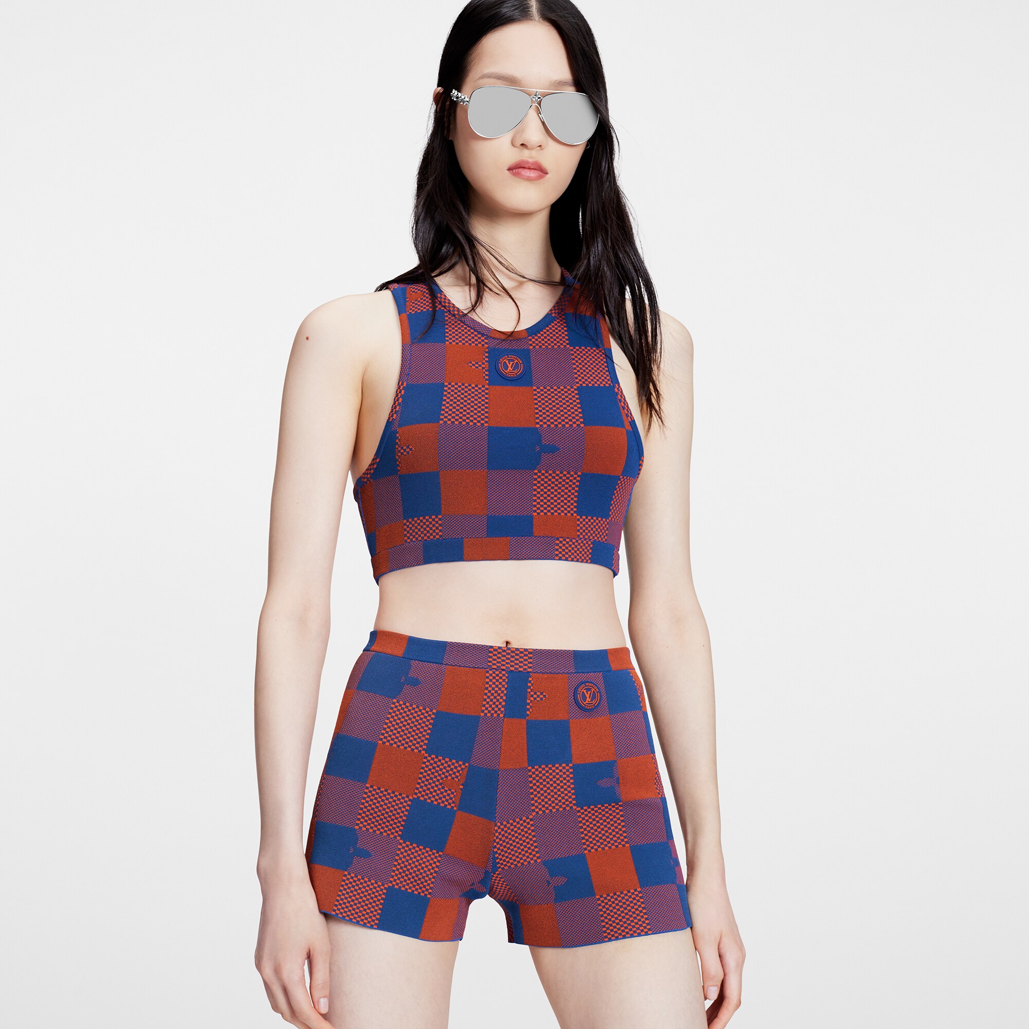 Mini-Shorts aus Strick mit Pop Monogram Damier-Motiv  Herren Discontinued Product Obs 7 | LOUIS VUITTON (Zoom)