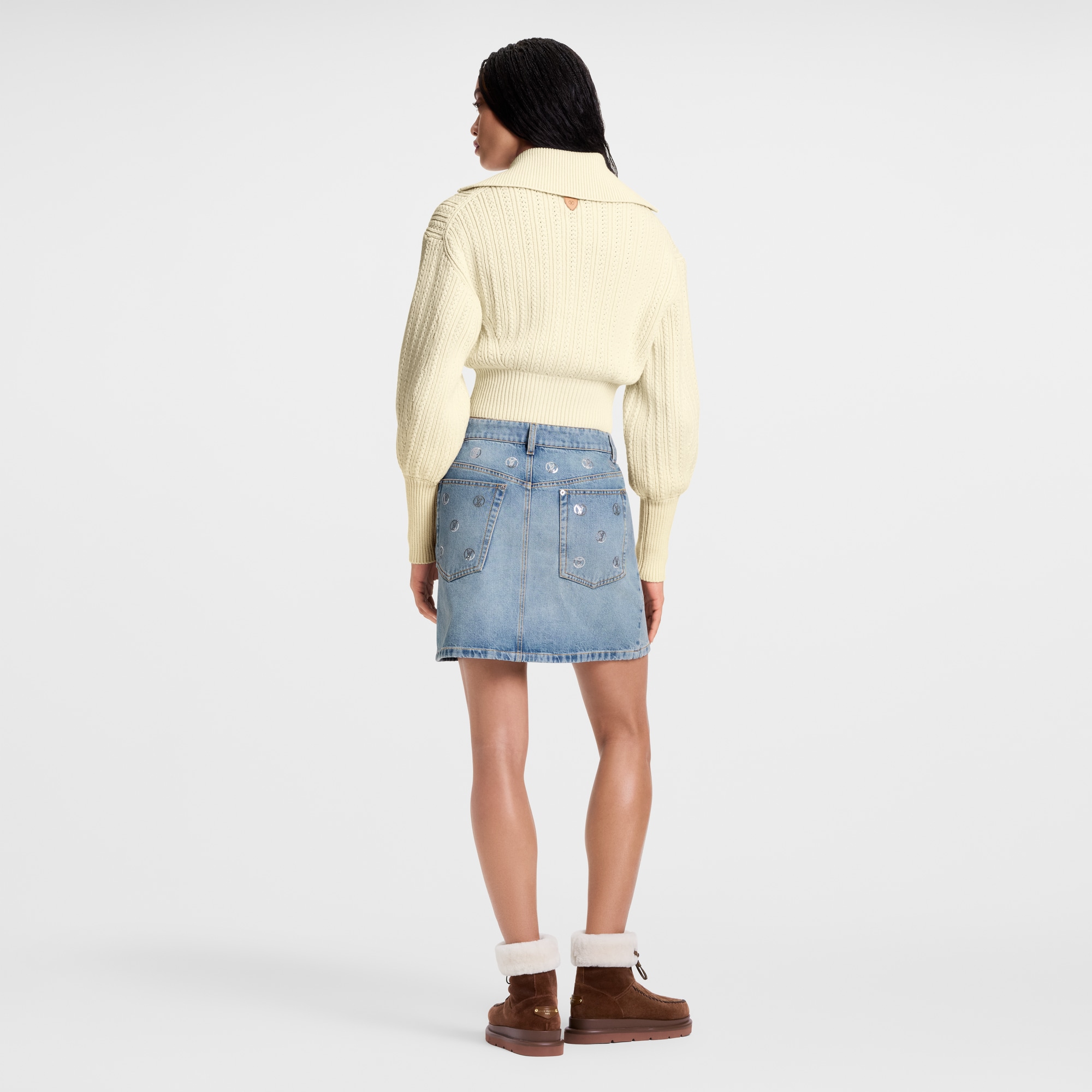 Minirock aus Denim mit Signaturen auf Pailletten  Damen Ready to Wear Röcke und Shorts | LOUIS VUITTON (Zoom)
