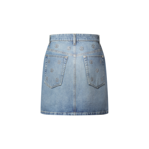 Minirock aus Denim mit Signaturen auf Pailletten Damen Ready to Wear Röcke und Shorts | LOUIS VUITTON (Zoom)