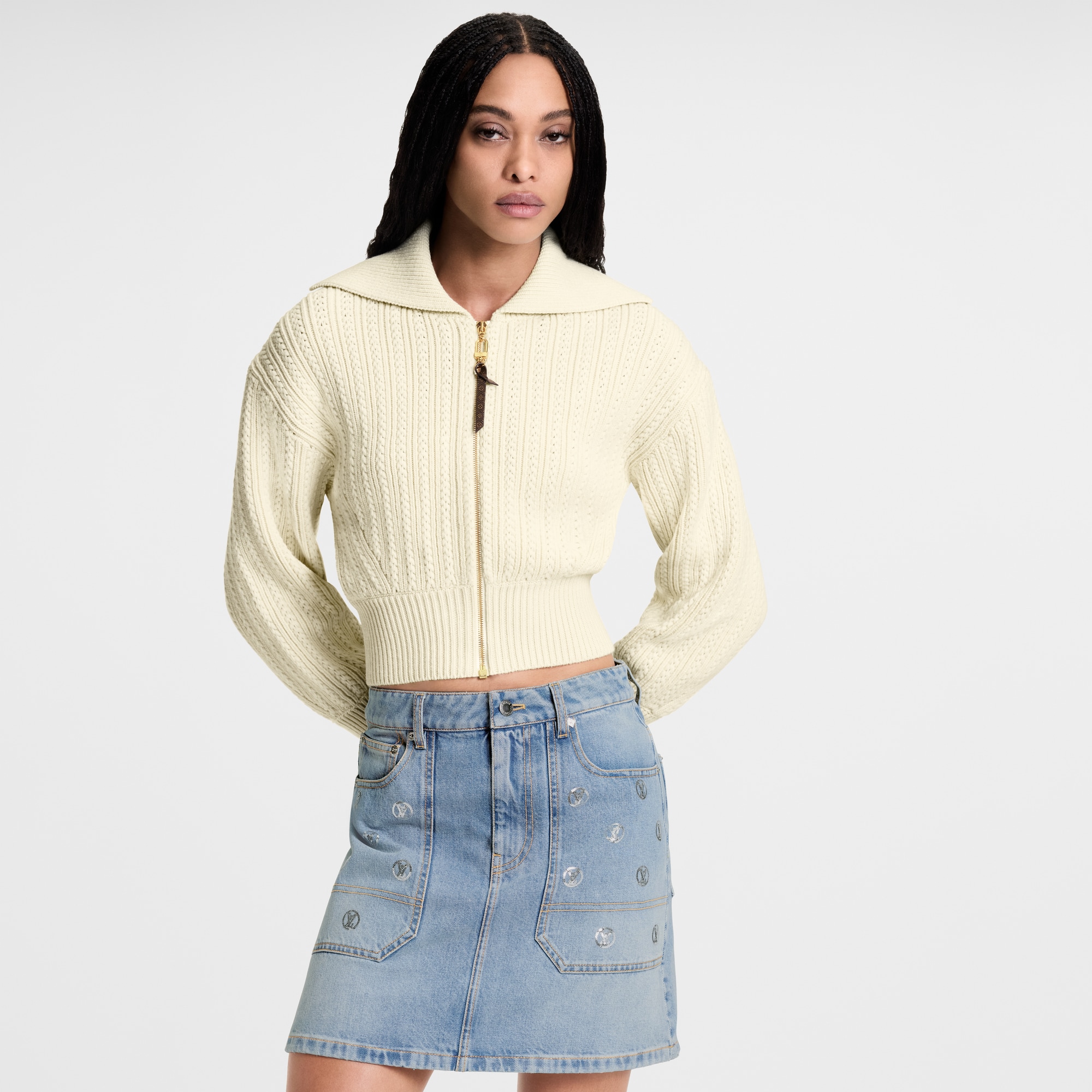Minirock aus Denim mit Signaturen auf Pailletten  Damen Ready to Wear Röcke und Shorts | LOUIS VUITTON (Zoom)