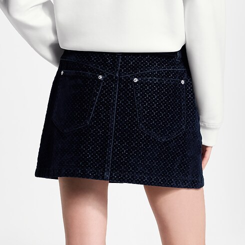 Minirock aus geflocktem Samt mit Nanogram-Motiv Damen Ready to Wear Neuheiten Ready-to-wear | LOUIS VUITTON (Zoom)