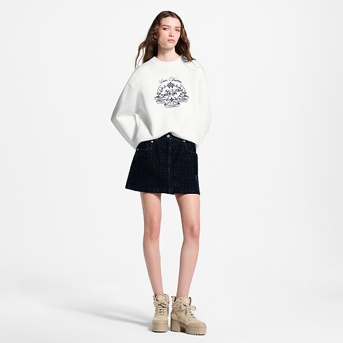 Minirock aus geflocktem Samt mit Nanogram-Motiv Damen Ready to Wear Neuheiten Ready-to-wear | LOUIS VUITTON (Zoom)