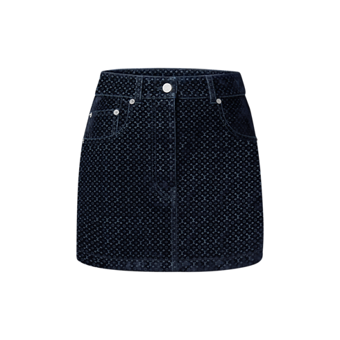 Minirock aus geflocktem Samt mit Nanogram-Motiv Damen Ready to Wear Neuheiten Ready-to-wear | LOUIS VUITTON (Zoom)