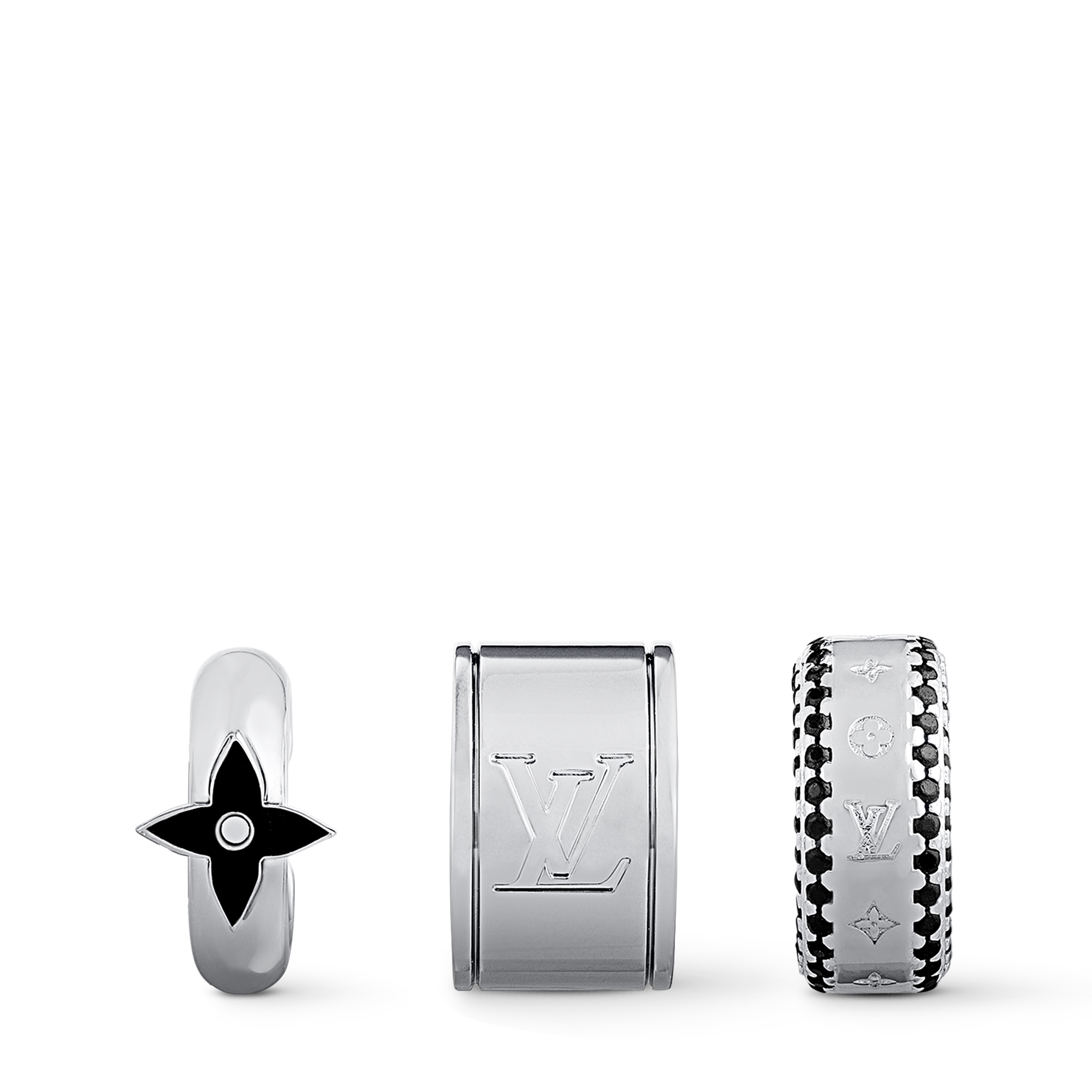 Monogram Circle Set mit 3 Ohrmanschetten S00 - Modeschmuck | LOUIS 