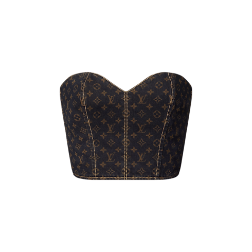 Monogram Denim Bustier Damen Ready to Wear Tops | LOUIS VUITTON (Zoom)