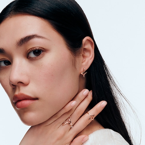 Ombre Blossom Mini-Creolen, Roségold und Diamanten Schmuck Kategorien Ohrringe | LOUIS VUITTON (Zoom)