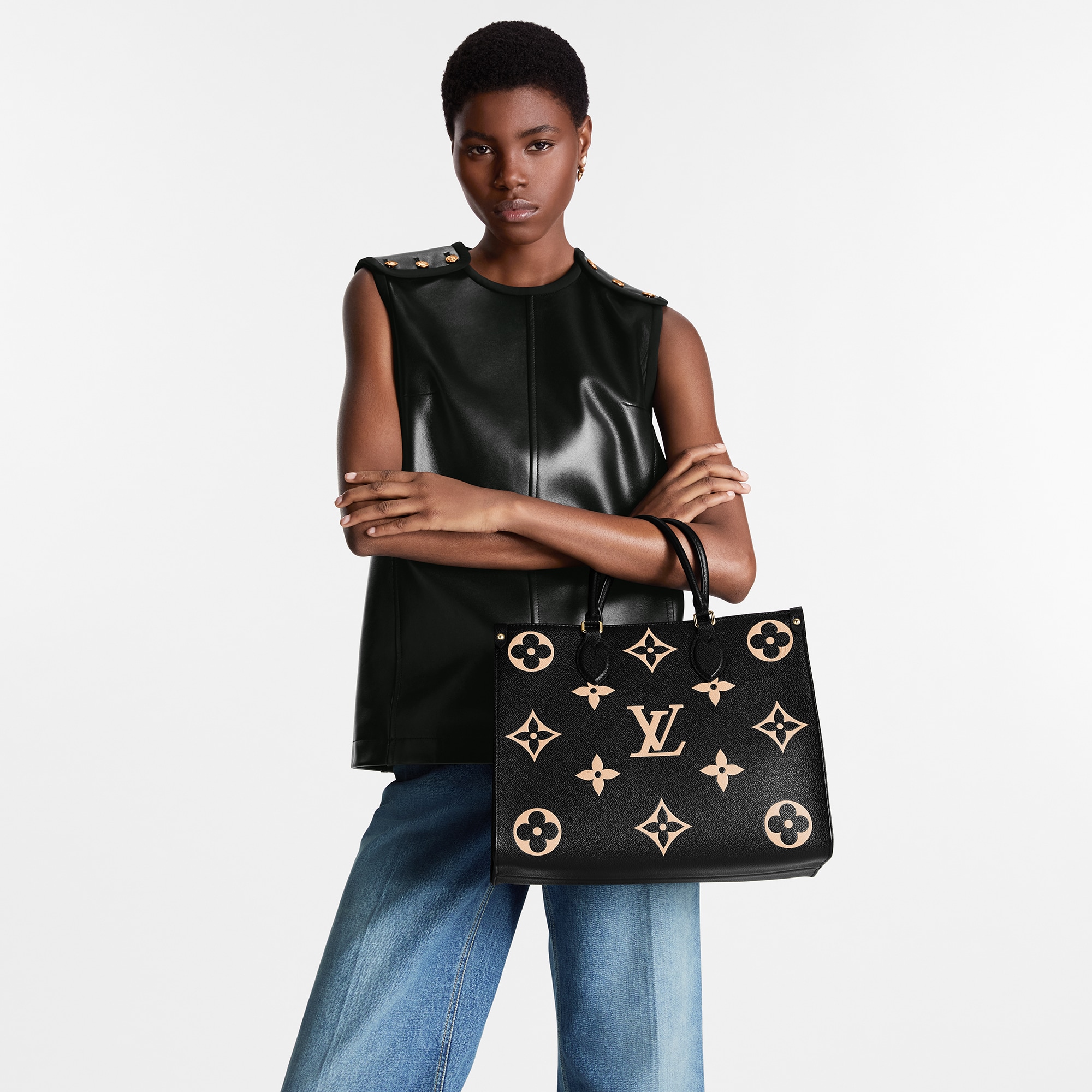 Onthego MM Monogram Empreinte Bicolor Leder Damen Handtaschen Alle Kollektionen | LOUIS VUITTON (Zoom)
