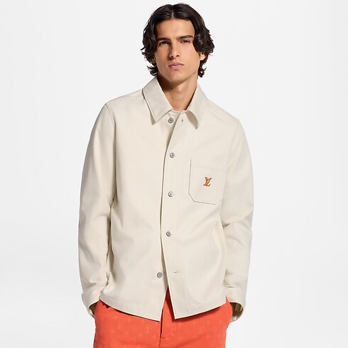 Overshirt aus Baumwoll-Seidengemisch mit LV Signatur cropped view
