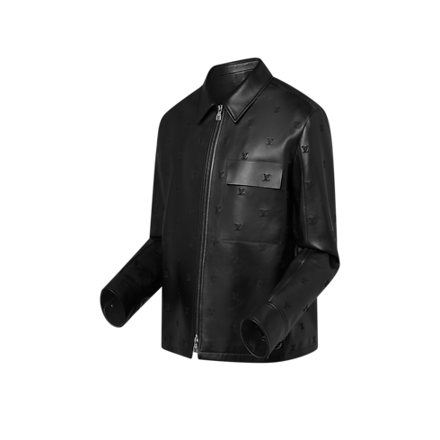 Overshirt aus Leder mit Verzierungen und LV Blason-Motiv Herren Ready to Wear Jacken und Mäntel | LOUIS VUITTON (Zoom)