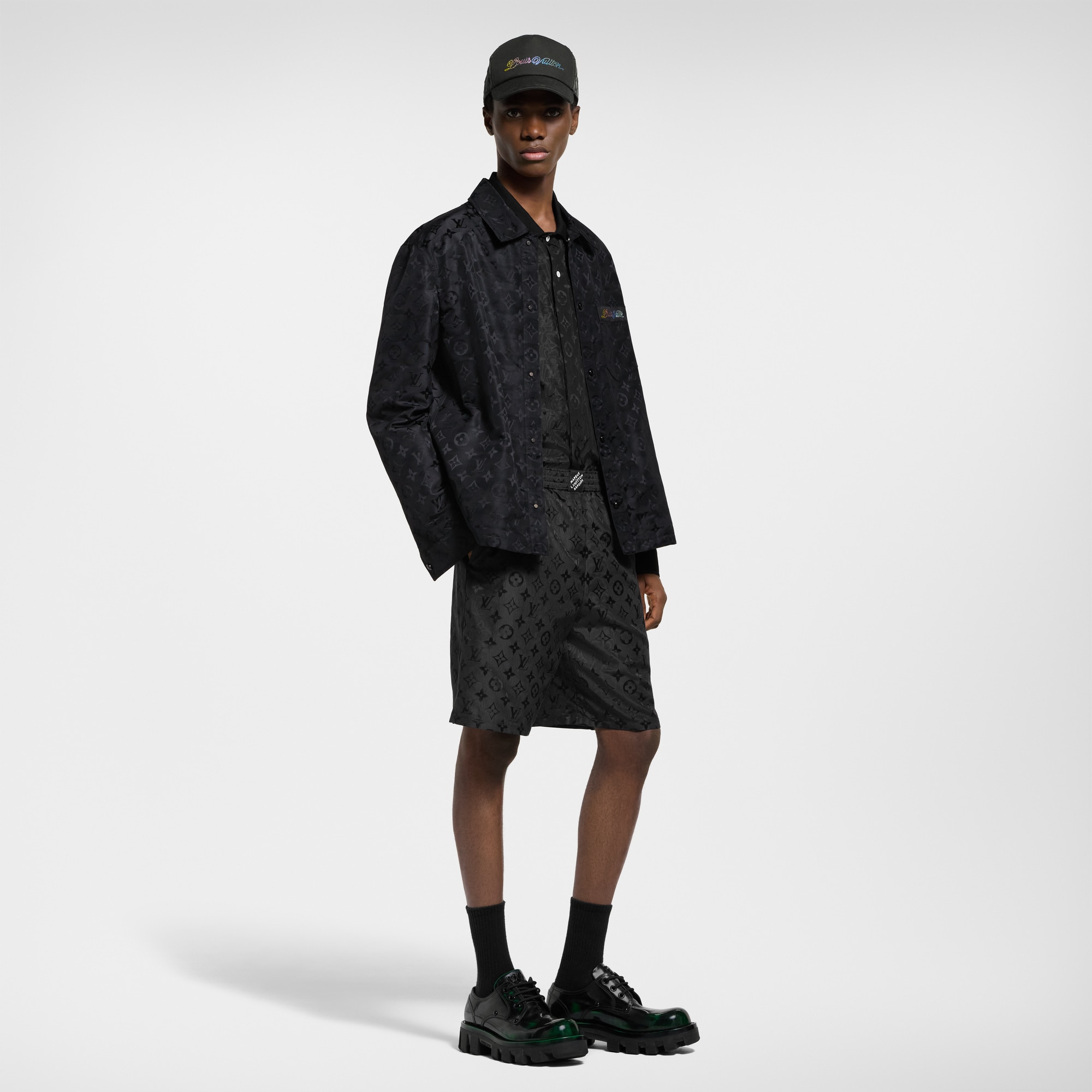 Overshirt aus Seide und Jacquard mit Moiré-Effekt und Monogram  Herren Ready to Wear Jacken und Mäntel | LOUIS VUITTON (Zoom)
