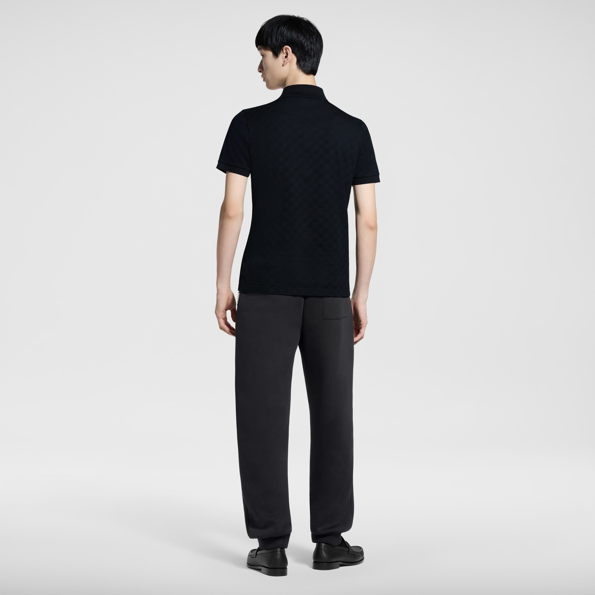 Polohemd aus Baumwollpiqué mit Damier-Motiv  Herren Ready to Wear T-Shirts und Poloshirts | LOUIS VUITTON (Zoom)