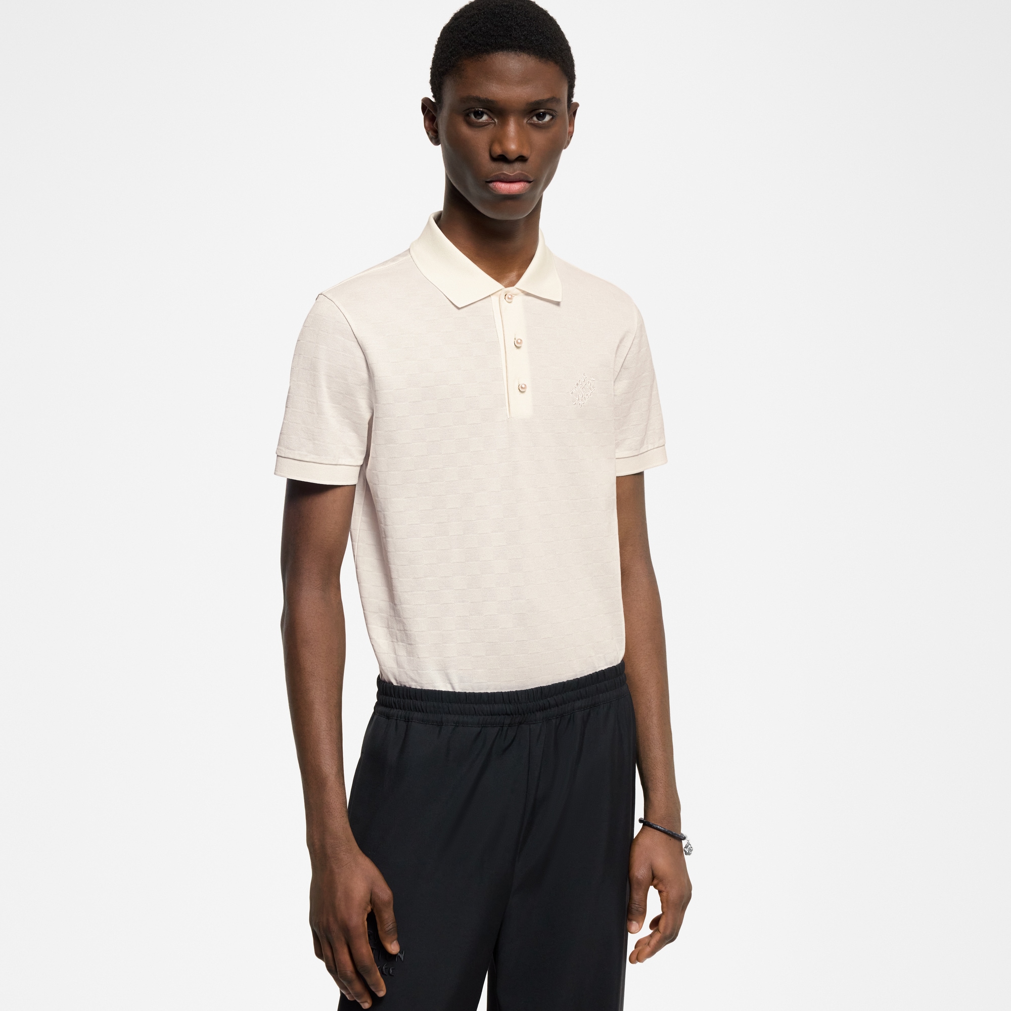 Polohemd mit Signatur und Damier-Motiv  Herren Ready to Wear T-Shirts und Poloshirts | LOUIS VUITTON (Zoom)