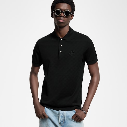 Polohemd mit Signatur und Damier-Motiv Herren Ready to Wear T-Shirts und Poloshirts | LOUIS VUITTON (Zoom)